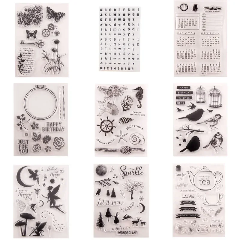 

Clear Stamps for Card Making Silicone Sentiment Stamp for Valentines Christmas Holiday Card and DIY Scrapbooking Journal