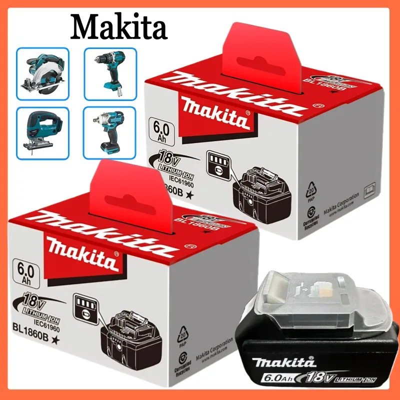 

100% Original For Makita 18V Battery 6.0Ah Li-ion, Compatible with TW251D TD251DZ DHP482RFX9 Tools⭐