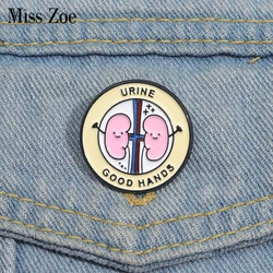 New Medical Enamel Pin Cartoon Cute Kidney Pin Funny Urine Good Hands Brooch Urology Badge Badge Doctor Nurse Gift Accessories