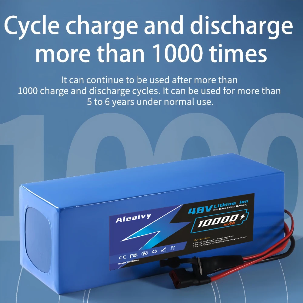 Langstrecken-Lithium-Ionen-Akku 48V 20Ah 16Ah 10Ah - Aleaviy PVC 18650 Lithium-Akku-Pack mit Ladegerät und 30A BMS für Fahrrad/Scooter – Detail 8