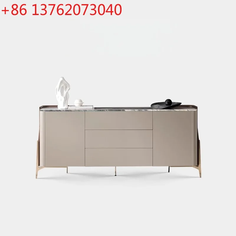 

Итальянский светлый роскошный обеденный боковой шкаф из натурального мрамора, современный минималистичный шкафчик для вина