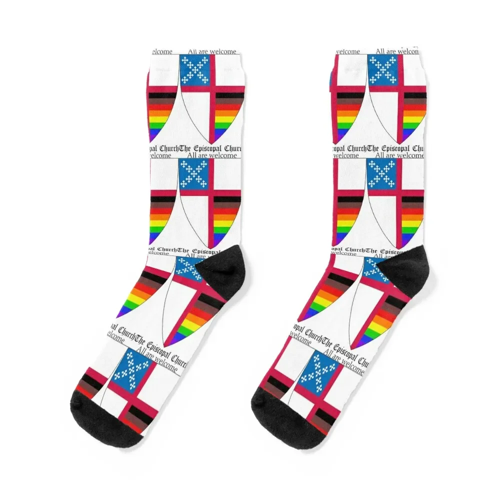 

Episcopal Church Shield with 8 Colours Rainbow Pride 4 Socks short sports and leisure Women's Socks Men's