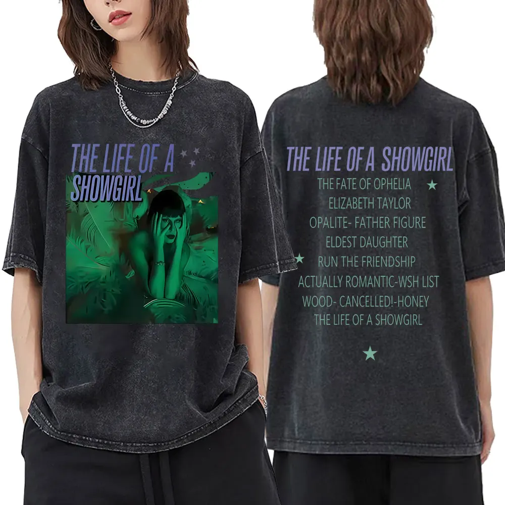 الرجعية غسلها حياة إستعراض 2025 تي شيرت الرجال النساء موضة المتضخم تي شيرت عادية القطن خمر قصيرة الأكمام تي شيرت #4