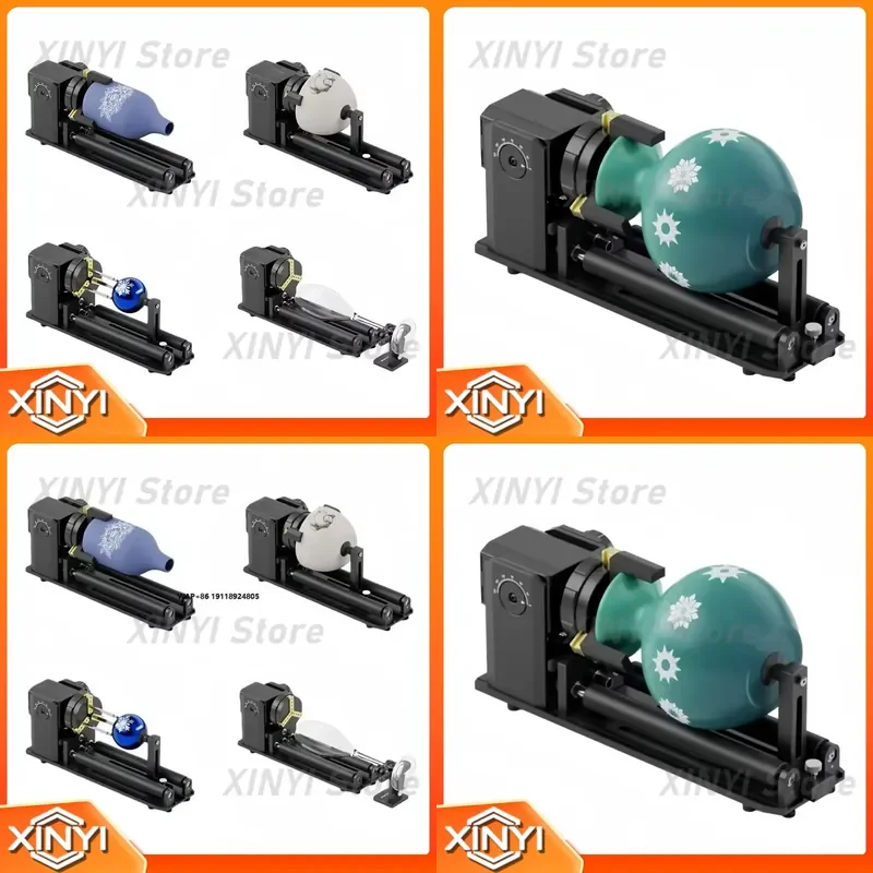 4 in 1 Automatic Rotary Roller Engraving Module Y Axis Chuck Accessory for Engraver and Marker for CNC Router Laser Engraving