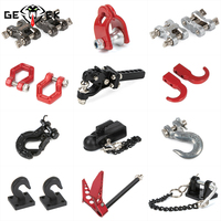1/10 Scale Accessories Metal Recovery Tow Shackle Winch Hook Bow Shackles Snatch Blocks Chain Anchor for RC Crawler SCX10 TRX4