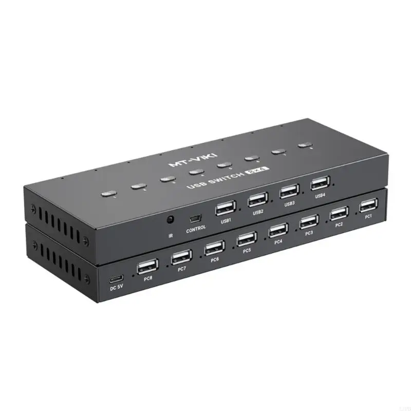 A3PD USB Printer Sharing Device, 8 in 4 Out Printer Manual Sharing Device 8Port KVM Switching Splitter Hubs Converters