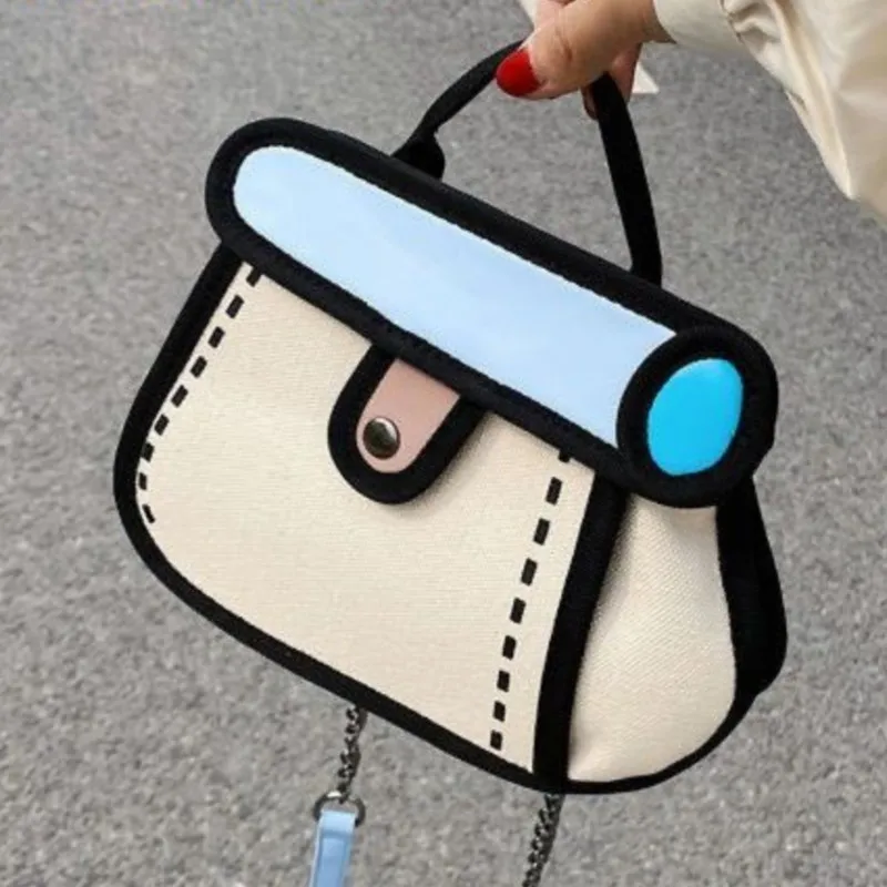 tasarım küçük çanta kadın çizgi rengi kanvas çanta sevimli iki yuan zincir çanta crossbody çanta