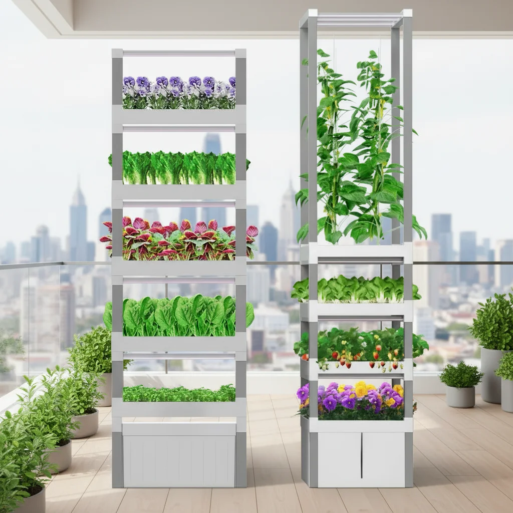 Hydroponic Aquaponic Shipping Container Farm Intelligent 3D Vertical System 220cm Tall White Grey Food Grade Eco-Friendly Grow