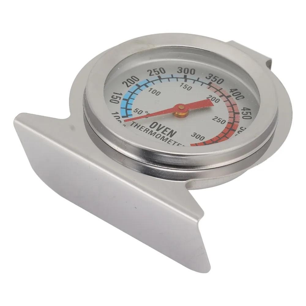 2PCS Stainless Steel Oven Thermometer 50-300 °C 100-600 °F Cooking Thermometer Dual Scale Hook Stand Temperature Meter Oven