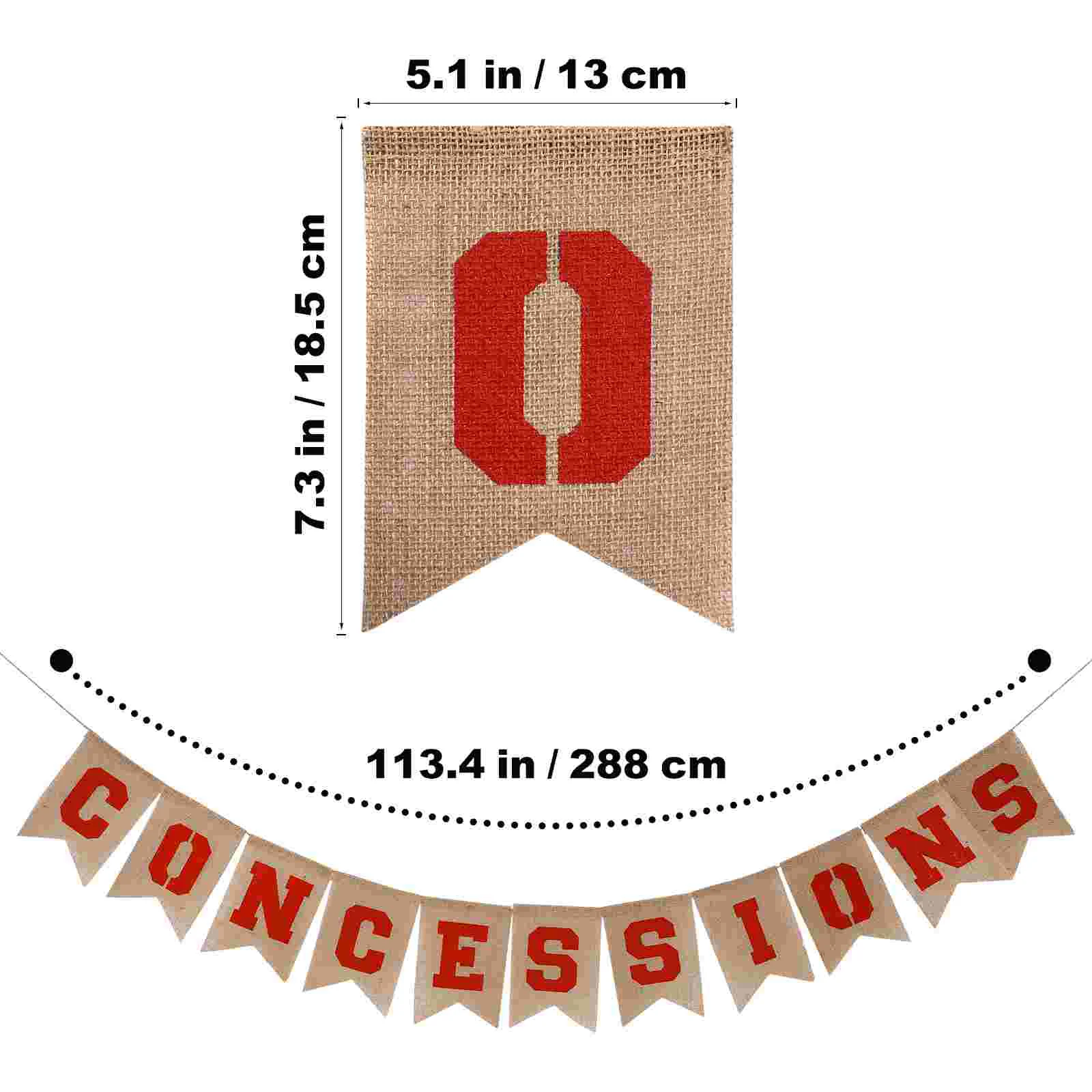 Outdoor Ornaments Sports Party Bunting CONCESSIONS Garland Banner The Sign Baby