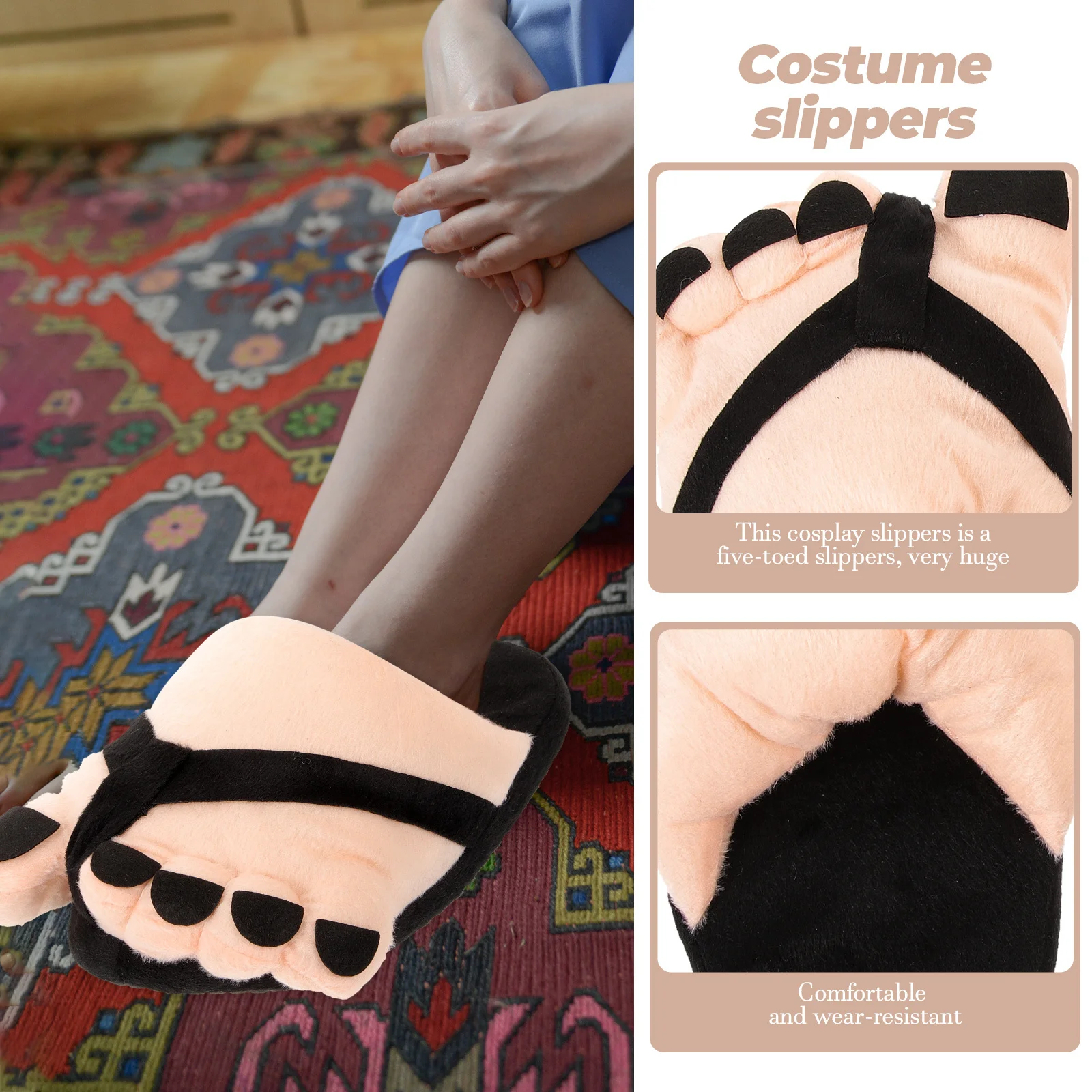 1Pair Giant Feet Costume Slippers for Role Playing Parties Long Service Life Washable Material Halloween Decor Masquerade Party