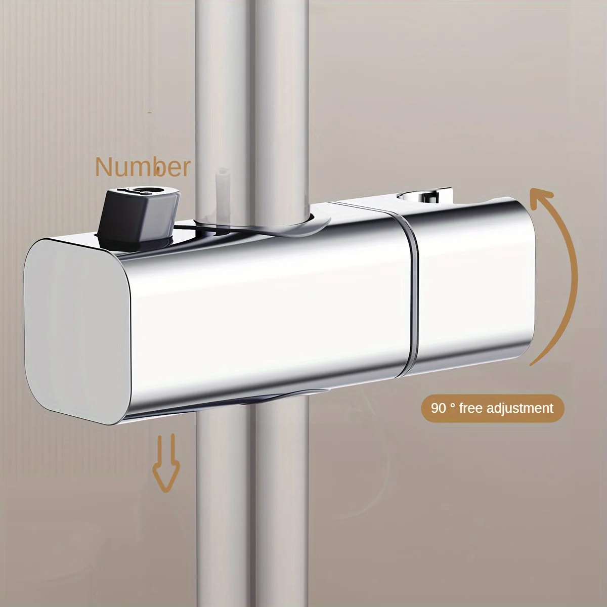 ติดผนังปรับหัวฝักบัวผู้ถือ Telescopic Lift Rod ลูกบิดหมุนลูกบิดหมุนอุปกรณ์ห้องน้ํา