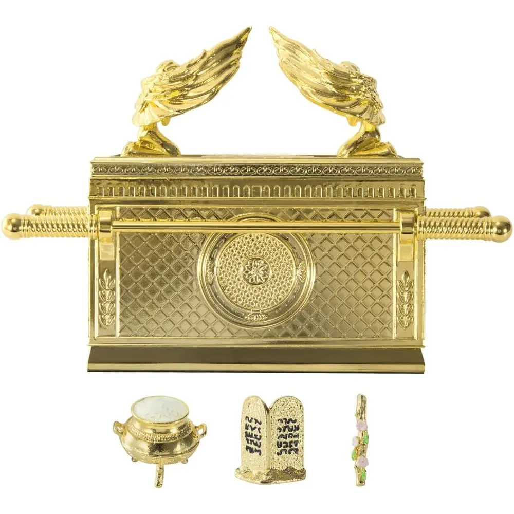 

BRTAGG The Ark o The Covenant Historic el Replica with Rod o /Manna/Ten Commandments, Gold Plated Religious Decorative igurine C
