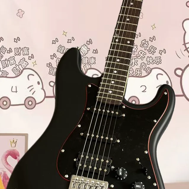 F.  Exquisite electric guitar, high-quality chrome plated hardware guitar, fast and free shipping