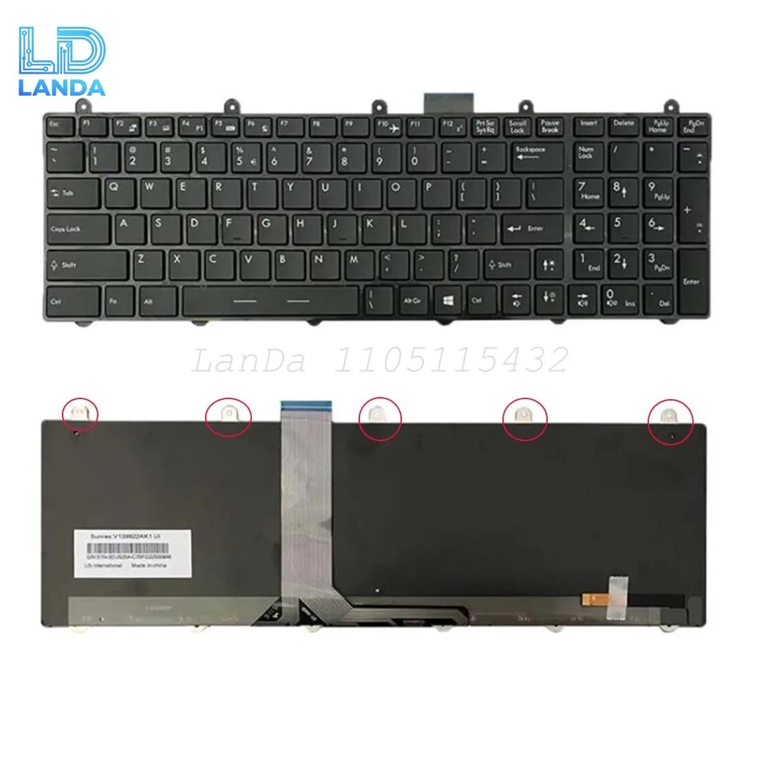 

Клавиатура ноутбука MSI MS-16GA MS-16GH GF MS-16GD GE60 GE70 GT60 ЧЕРНАЯ США