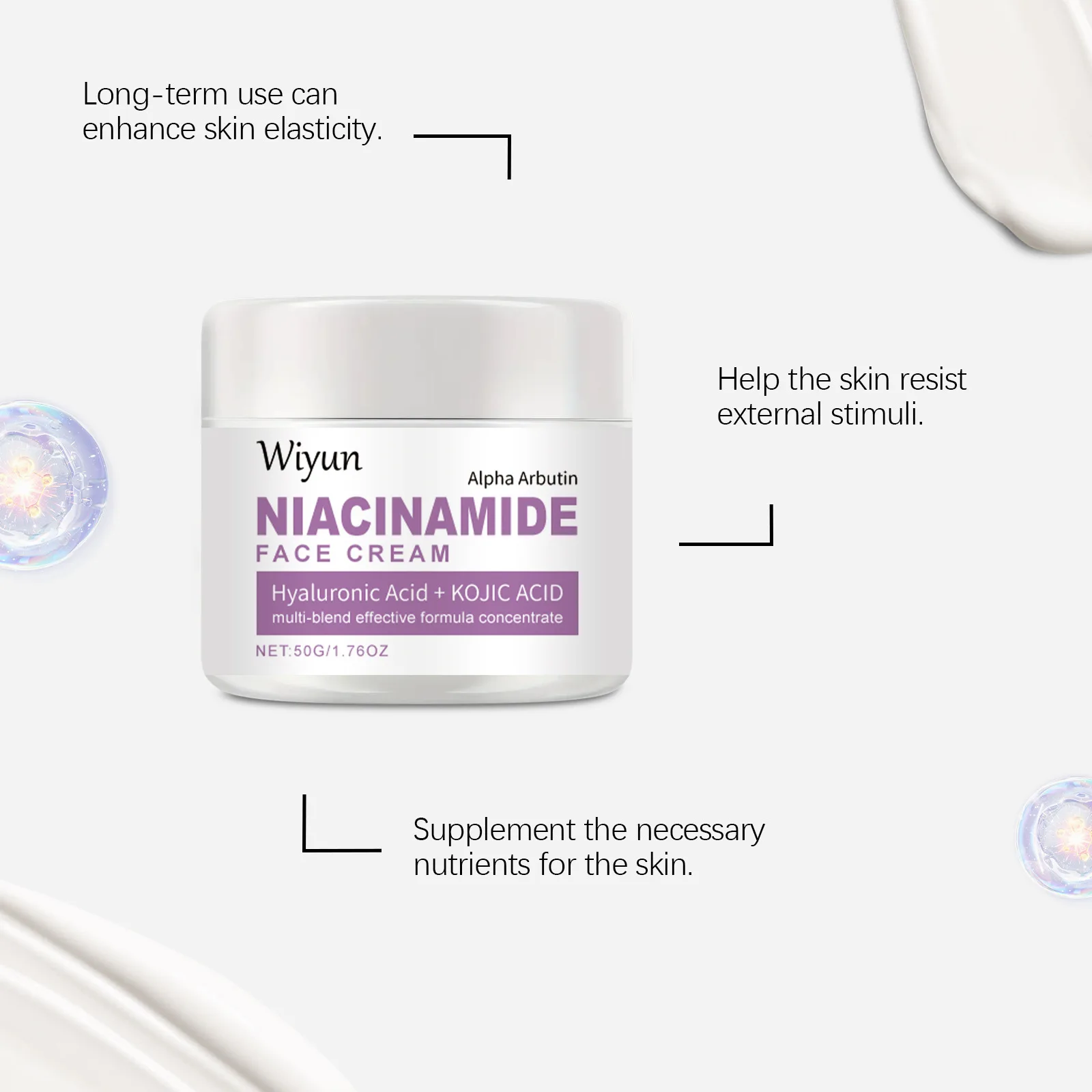 Niacinamide Face Cream Anti Melanin Fade Dark Spots Reduce Pigmentation Relieving Dryness Smoothing Moisturizing Whitening Cream