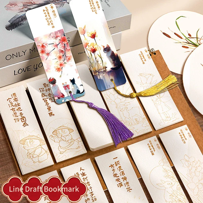 

20/25/50 Pcs/Pack Blank Bookmark Watercolour Paper Diy Bookmarks Colorful Tassel Book Accessories for Student Korean Stationery
