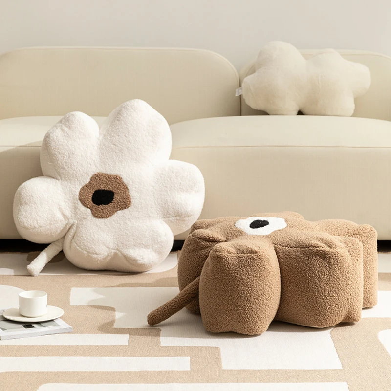 INS Malas Sofa Mini Bean Bag Gaya Nordic Bentuk Bunga Pouf Sofa Anak-anak Kursi Balkon Santai Pouf Tatami Furnitur Anak-anak