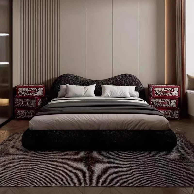 Luxury Minimalist Beds Queen Black Vintage Aesthetic Beds Fancy Double Floor Cama De Lujo Para Dormitorio Bedroom Furniture