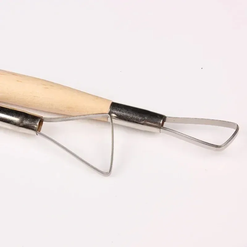 6PCS Wood Handle Pottery Clay Sculpture Carving Tool Double Heads Art Craft Wax Clay Sculpting Shaping Tools DIY Craft Set - Image 5