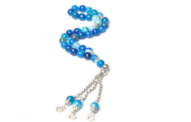 

IQRAH Light Blue Agate Rosary