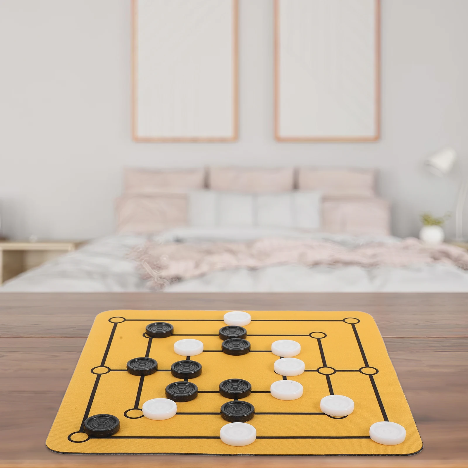 

1 set Morris Game Family Fun Strategy Chessboard Rubber Mouse Pad Portable Household Chessboards Portable Tabletop for Kids