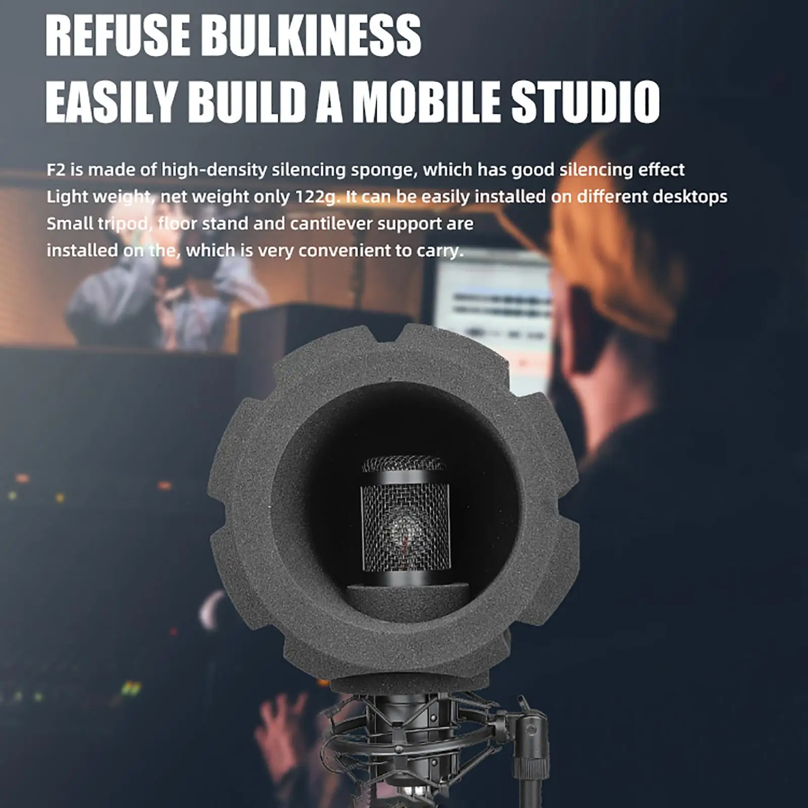 Noise Reduction Microphone Sponge Foam Screen Soundproof Recording Filter Windscreen Panel for Live Streaming Podcast Setup