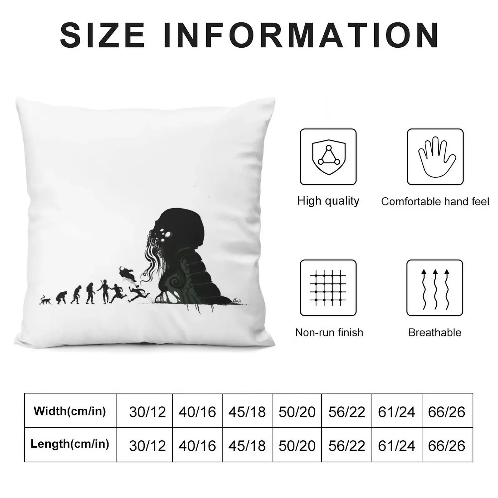 Lovecraftian Evolution Throw Pillow sleeping pillows pillows decor home luxury sofa pillows anime girl pillow