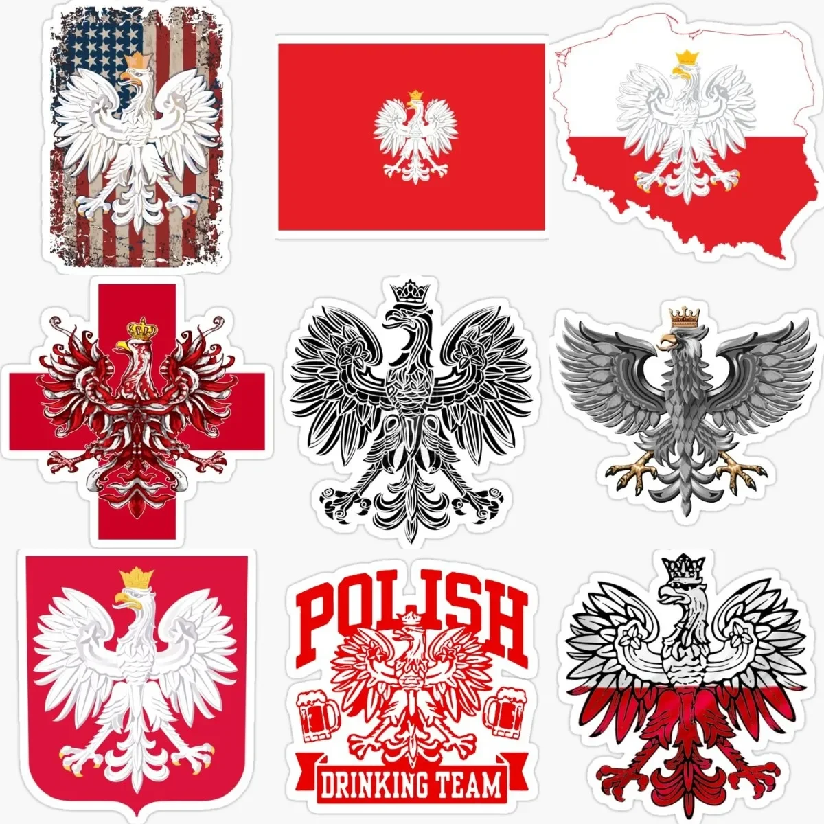 

PL Poland Flag National Emblem Creative Stickers for Decorate Motorcycle Laptop Car Bumper Bicycle Wall Table Decal Accessories