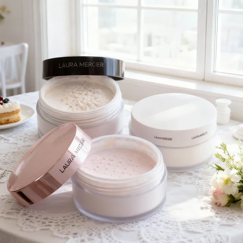بودرة LauraMercier الشفافة 29 جرام للتحكم في الزيت، بودرة خافي عيوب المسام غير اللامعة، لون البشرة غير المستوي، تخلق مكياج قاعدة مثالية