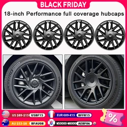 4pcs HubCap For Tesla Model 3 Highland 2024 18 Inch Performance Wheel Cap Replacement Automobile Full Rim Cover Car Accessories