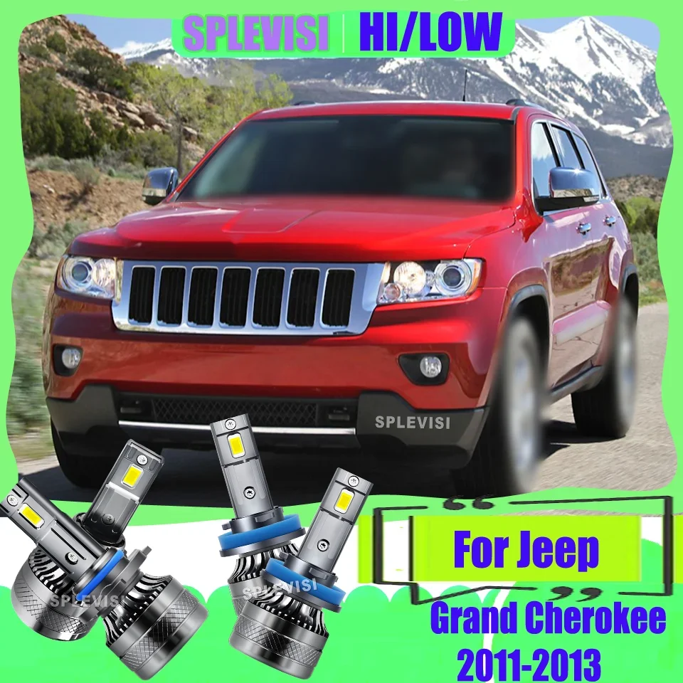 20000LM 200W LED Headlight 6000K White Light Improve night driving Replace Stock Halogen For Jeep Grand Cherokee 2011 2012 2013