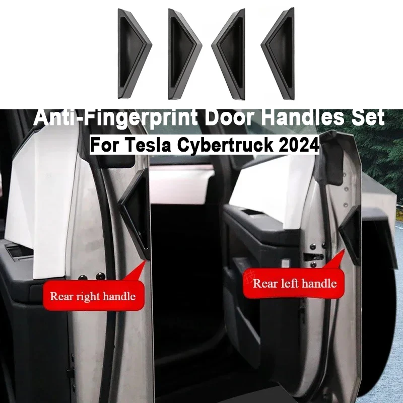 

Anti-Fingerprint Door Handles Set For Tesla Cybertruck 2024 Fingerprint Resistant Door Closer Handles Automotive Car Accessories