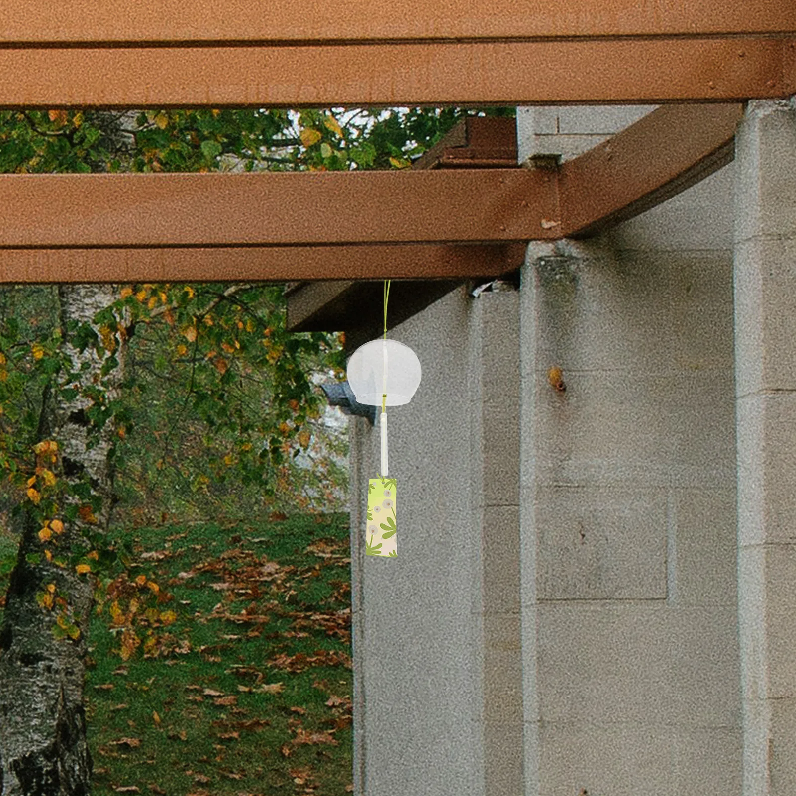 

6 Pcs Glass Japanese Style Pendant Hanging Bell Chimes Flower Wind Craft Charming for outside