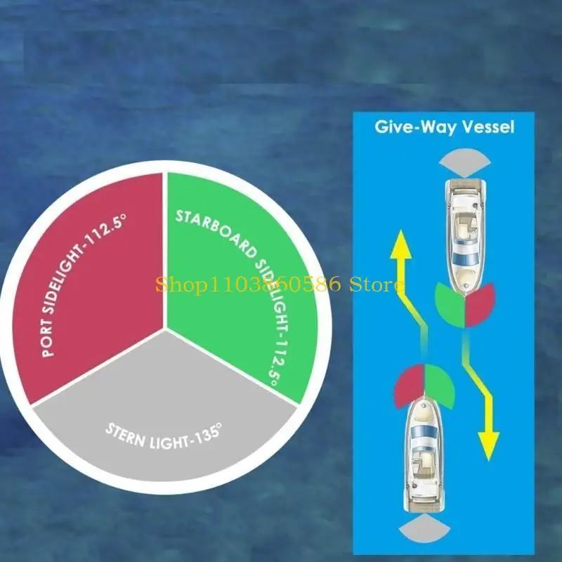 242A High Brightness LED Red Green Navigation Lights for Boats with Easy Installation
