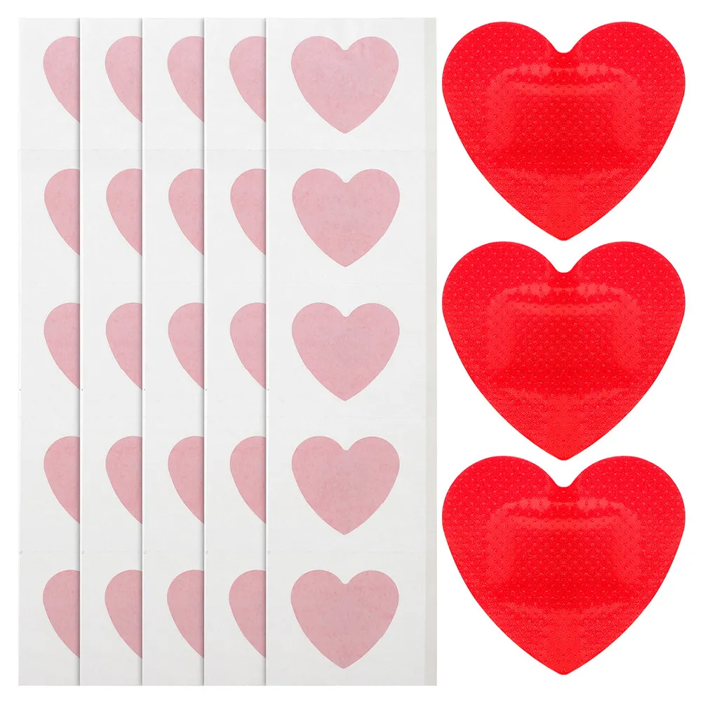 20Pcs Heart Shaped Plasters Breathable Waterproof Fabric Bandages Cute Kids Bandage Supplies Valentine Care Kit Small Heart