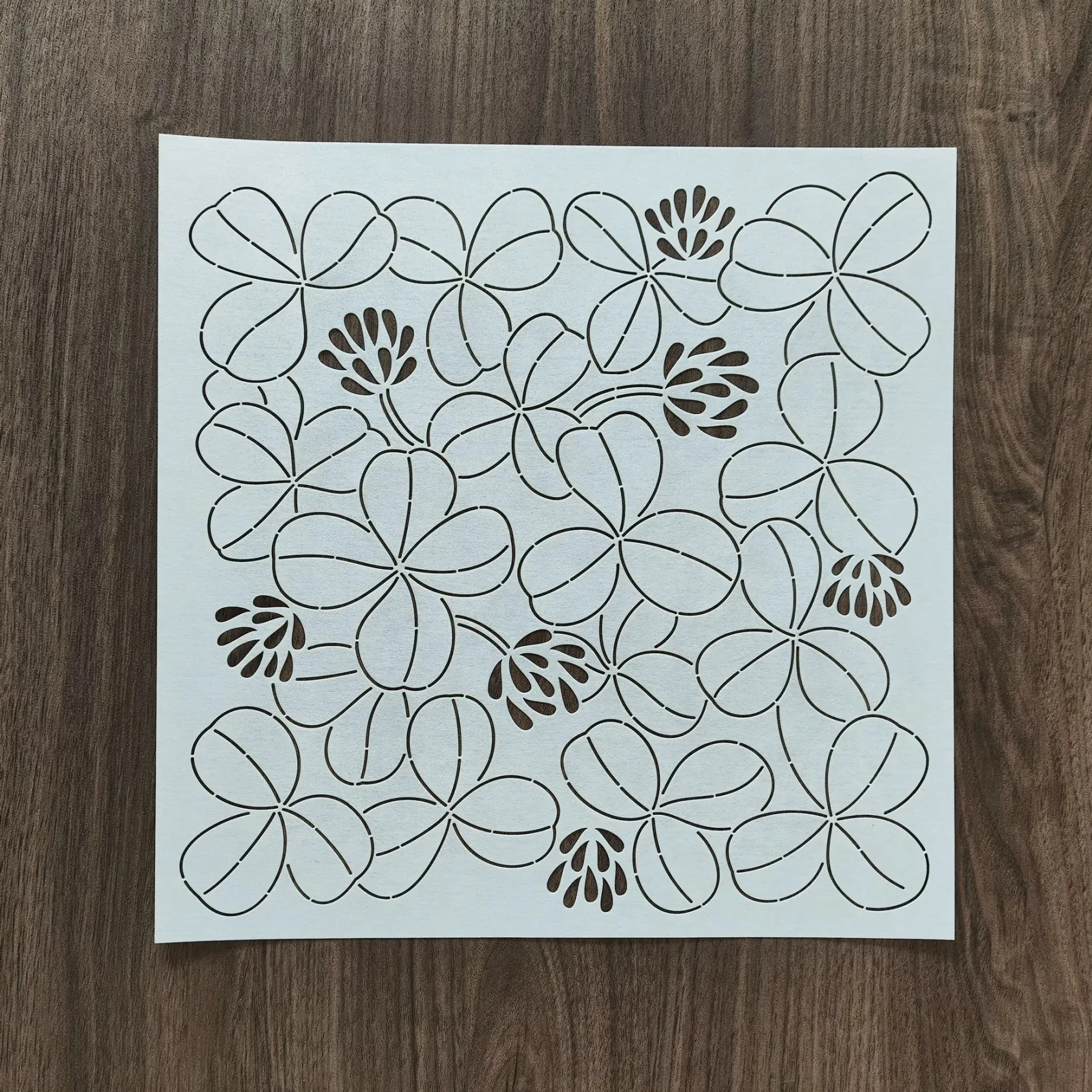 big rose 30cm Embroidery Stencil Sashiko Quilting Templates Reusable PET formwork for Embroidery fabric drawing tool