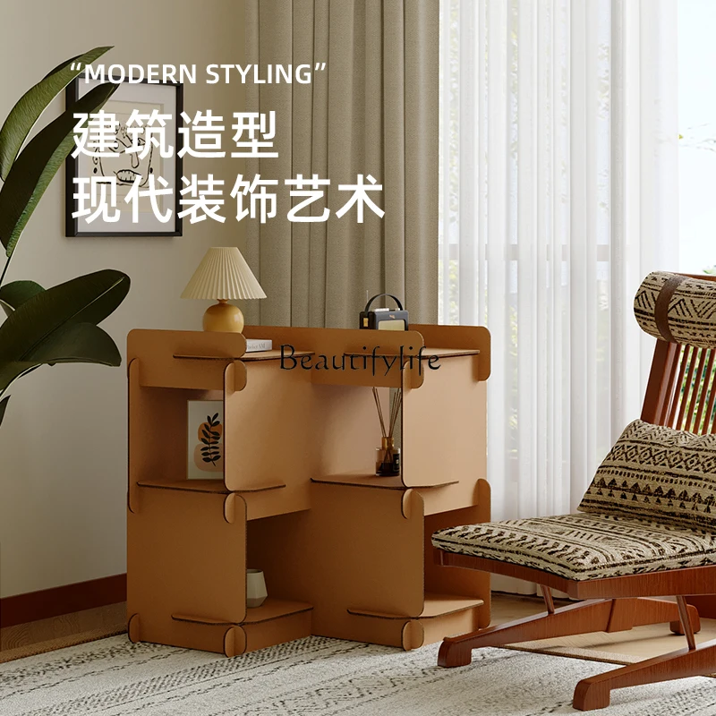 

01Group paper cabinet multi-layer storage display rack floor-to-ceiling foldable simple bookshelf corrugated paper