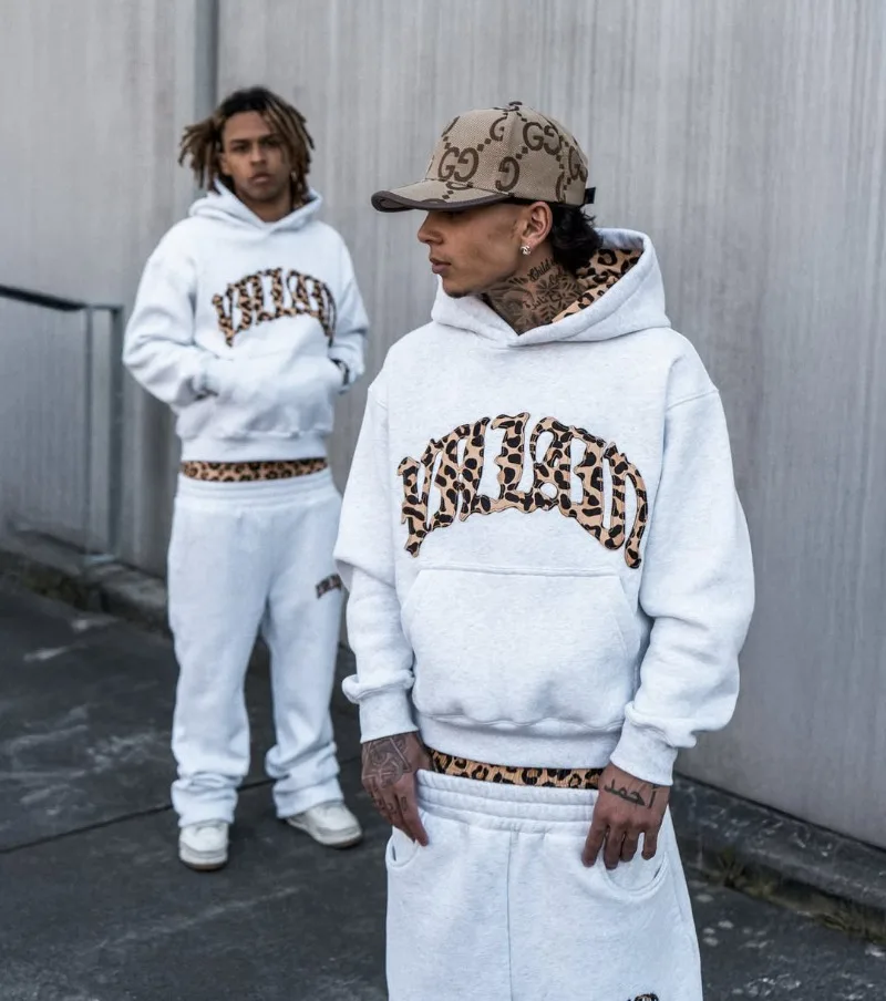 

Мужская толстовка с леопардовым принтом в американском стиле хип-хоп и вышивкой в стиле ретро, уличный спортивный костюм Harajuku, модные повседневные толстовки