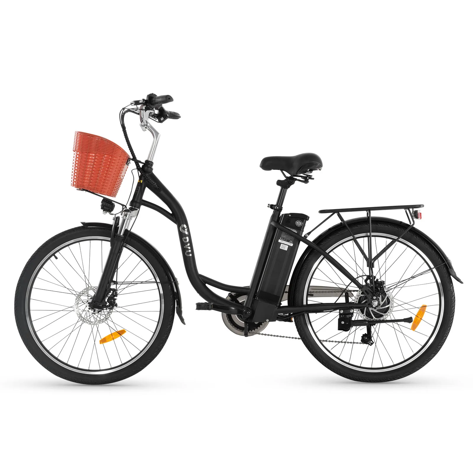 Dyu c6 elektrische fiets 350W motor, maximale snelheid 25 km/u, 36V 12.5Ah, maximale actieradius 70 km, verwisselbare accu, 7-versnellingsbak, e-bike