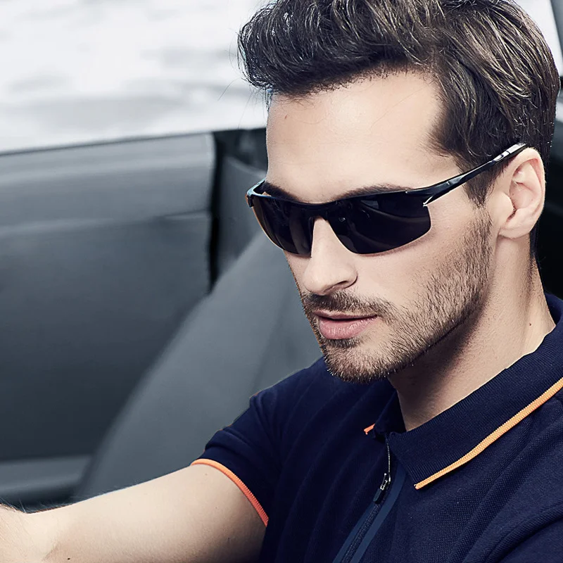 4PCS Classic Retro Semi-Rimless Square Polarized Sunglasses - Lightweight PC Frame & Spring Hinges, UV400 Unisex for Driving