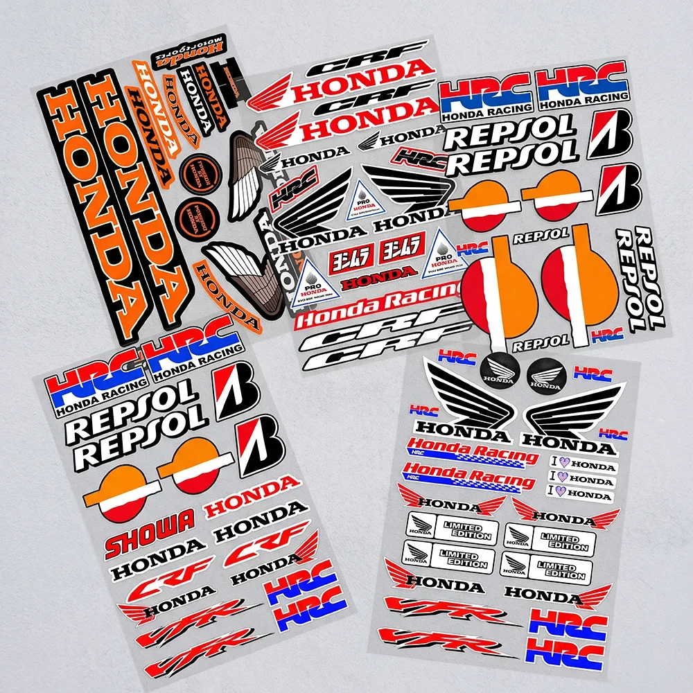 FOR HONDA RACING Waterproof Reflective Scratch Cover Sticker Universal Decor Decal For Car Motorcycle Helmet Refrigerator