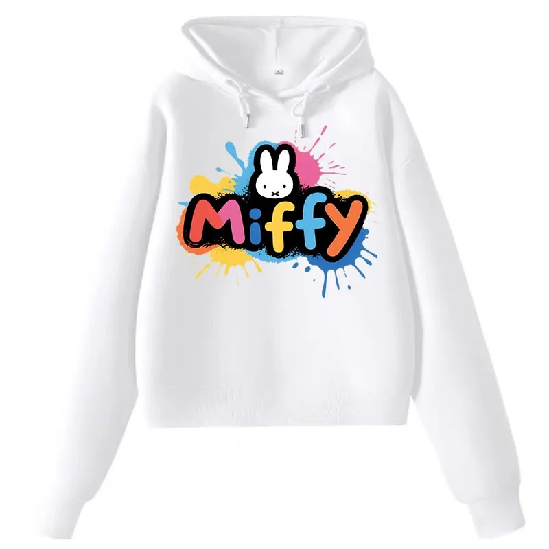 

Новый пуловер с капюшоном Miffy, повседневная и удобная хлопковая модная спортивная одежда с длинными рукавами и принтом в стиле каваи с героями мультфильмов