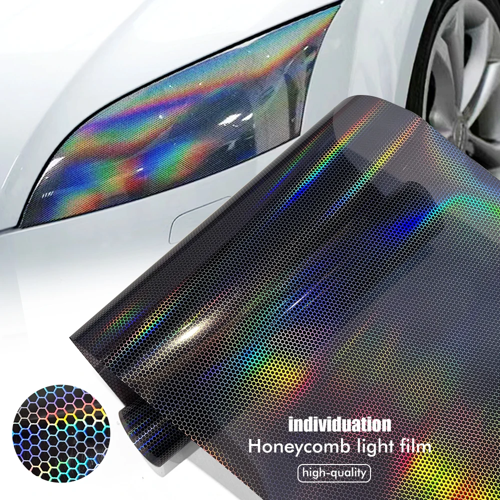 

Car Laser Honeycomb Film PVC Fog Tail Light Lamp Stickers Headlights Vinyl Wrap Automobile Tint For auto and motorcycle stickers