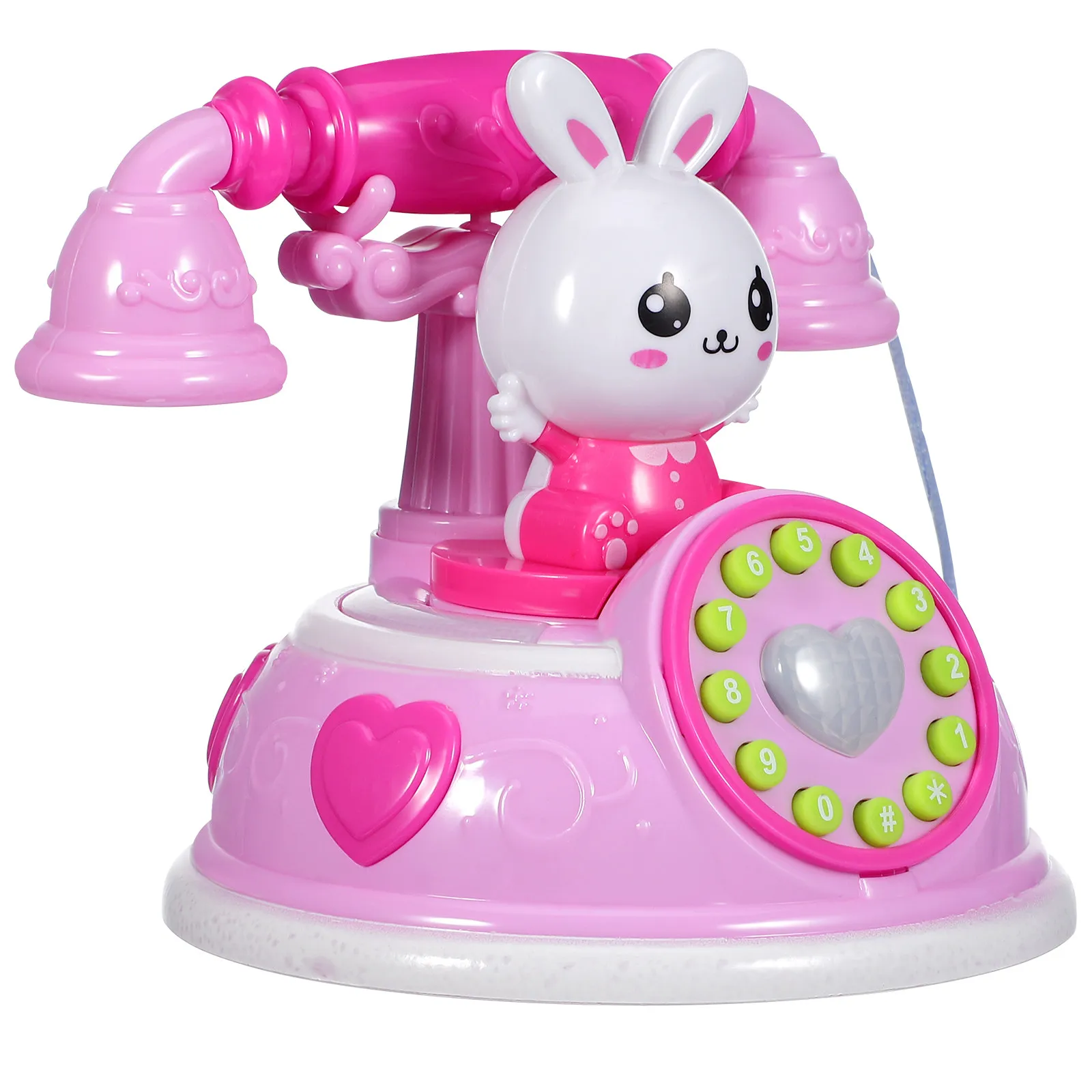 Plastic Small Dial Simulation Telephone Phone Child Role Playing Educational Interactive Home Appliance Simulation Telephone Toy