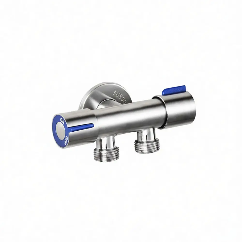 304 Stainless Steel Washing Machine Faucet Splitter Multi Function 1 In 2 Out Diverter Home Kitchen Tap Connector
