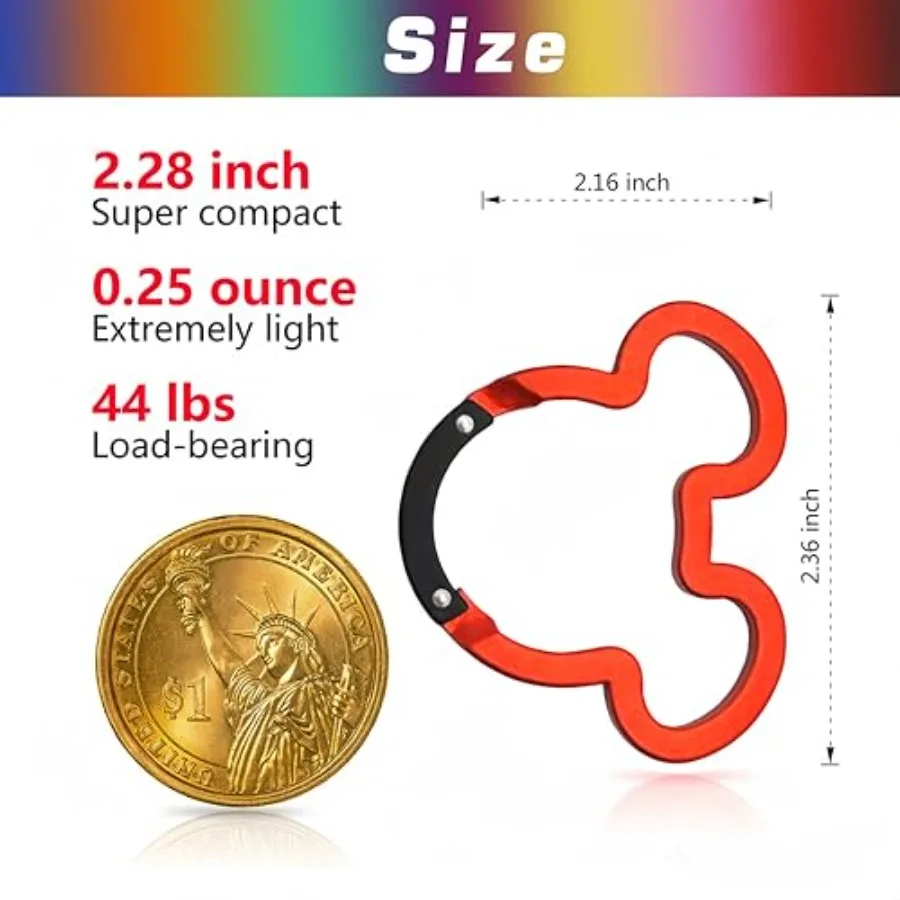 الألومنيوم ماوس Ea حلقة حلقة تسلق كليب 3 ih لطيف ماوس الربيع تحميل بوابة صغيرة المفاتيح حلقة تسلق مجموعة مشابك التخييم في الهواء الطلق صغيرة #4