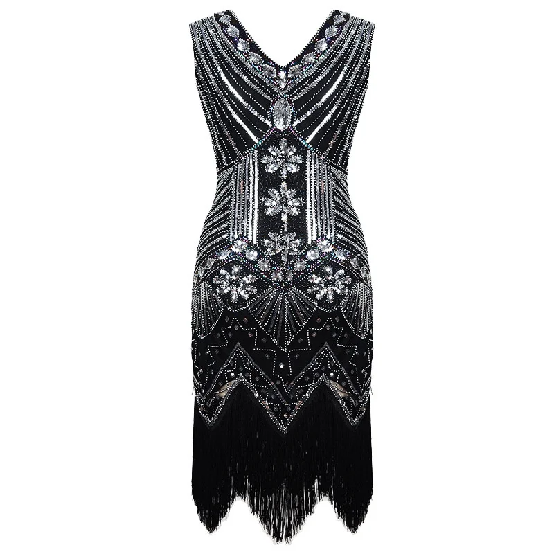 1920s Women\'s Vintage Dress Dress Banquet Light Luxury Cocktail Party Sequins Tassel Evening Dress