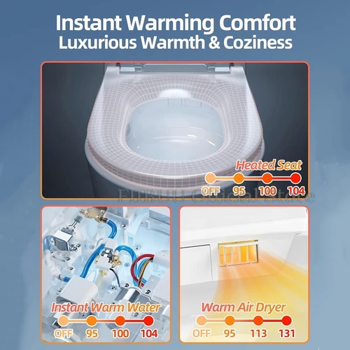 원피스 길쭉한 럭셔리 스마트 변기 비데 내장 물 탱크, 가열 시트 버블 쉴드 리모컨, 따뜻한 물 야간등  Best5