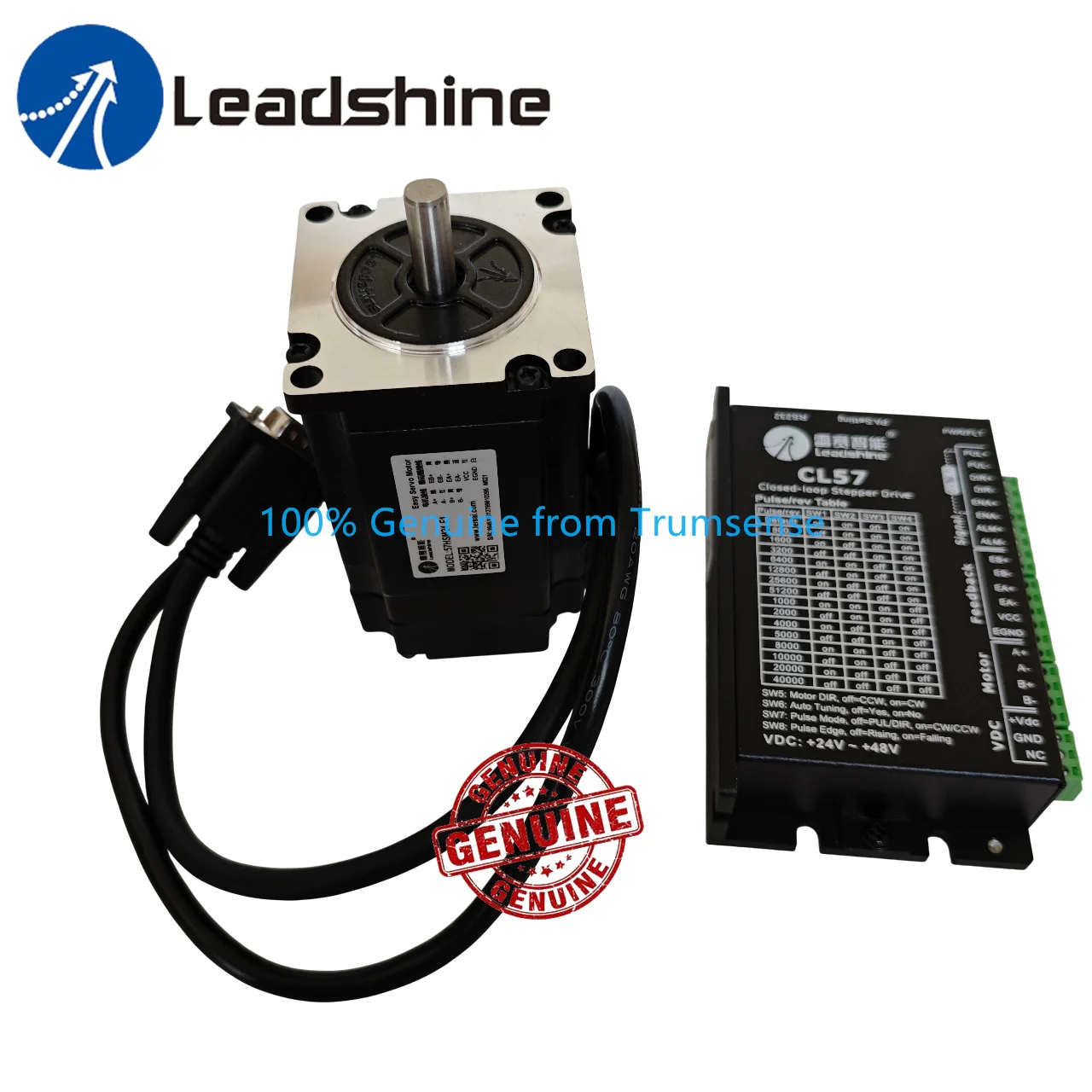 

Leadshine DC 24 to 48V Closed-loop Stepper Drive CL57 and NEMA 23 Easy Servo Motor 57HSM24-E1 with 2.3 N.m Torque 5A Current